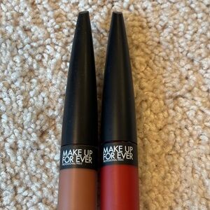 Makeup Forever Lipstick Duo - Bold Red and Warm Brown